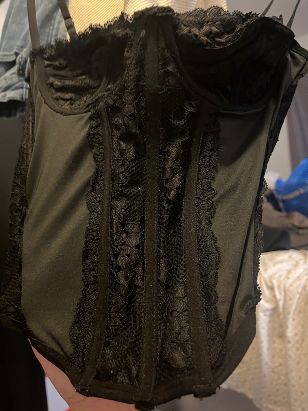 Forever 21 Black Lace Bustier Bodysuit